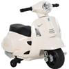 Moto Elettrica Per Bambini Con Licenza Ufficiale Vespa Batteria 6v, Fari E Clacson, Per Bimbi Da 18-36 Mesi, Bianco, 66.5x38x52cm