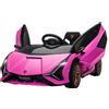 Macchina Elettrica Per Bambini 3-5 Anni Lamborghini 12v Con Telecomando E Velocità 3-5km/h, Rosa