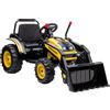 Escavatore Cavalcabile Per Bambini A Batteria 6v Con Doppio Motore, Velocità 1.5-2.5 Km/h, Ruspa Giocattolo Per Bambini Di 3-5 Anni Con Suoni E Luci,