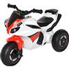 Moto Giocattolo A 3 Ruote Per Bambini 18-36 Mesi, Motocicletta Cavalcabile Stile Polizia Con Musica E Fari Senza Pedali In Pp E Metallo Bianco E Rosso