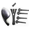ZETION 1 set di violini 4/4 accessori intagliati, cordiera + piroli + puntale + mentoniera accessori per violino (Color : Ebony 2)