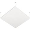 R ROSTAGNO Pannello fonoassorbente IGNIFUGO 100x100x4 cm marcatura CE, rifinito in tessuto. - Posizionamento a sospensione a soffitto con cavetti regolabili (BIANCO)