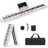 RELAX4LIFE Pianoforte Digitale Portatile con 88/61 Tasti Illuminati, Custodia, Leggio, Modalità di Insegnamento,MP3/USB/MIDI/Bluetooth (88 TASTI, MODELLO 1-BIANCO)