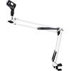 keepdrum Keep Drum nb35 WH Bianco Tavolo Braccio microfono asta per microfono Braccio Snodato