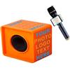qiqule Microfono personalizzato Logo Live Equipment Box Cube Triangle Interview Box Karaoke mic Bandiere (arancia)