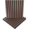 ua acoustics Set di 2 Pannelli acustici fonoassorbenti e diffusivi a doghe | 50x50x5cm | Assorbimento - Diffusione - Riflessione - Insonorizzazione | Legno laminato: [x2 POLE | Noce]
