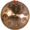 Generic Handpan 432 Hz 10note 22 pollici Gold Performer in re minore con supporto Handpan, custodia HandpanTamburo in acciaio