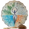 BestAlice Tamburo sciamanico, Tamburo a mano da 10 pollici con decorazione Albero della Vita, con bacchette, Suonatore di strumenti, Guaritore sonoro, Tamburo sciamanico, Regalo per gli amanti della