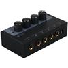 HUIOP Mixer a 4 Canali a Bassissimo Rumore - 4 Ingressi 1 Uscita DC 5V Mini Portatile per Microfono, Chitarra, Basso, Tastiera - Modulo Ultra Compatto per Club, Bar, Stage, Studio