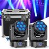 Fieryzeal 7X40W Teste Mobili Luci LED con Flight-case RGBW Teste Mobili Beam Funzione Zoom Effetto per Natale Feste Concerti Matrimoni Discoteca Eventi Bar Club Luci Discoteca