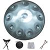 Generic Handpan 9 10 12 14 Note in Acciaio con Borsa, Decorazione con Corda e Bacchette per Meditazione, Yoga, Zen - Strumento Percussivo Professionale