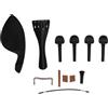 Agatige 4/4 Violino Cordiera Piolo, 12 pezzi 4/4 Kit di Accessori per Violino Parti di Ricambio, Mentoniera, Cordiera, Piroli, Pulsante Finale, Corda di Coda, Violino a Vite per Poggiaguancia