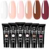 ROSALIND Poligel per Unghie 6 Colori 10ml Gel Ricostruzione Unghie | Nude Marrone Set gel unghie Estensione per Principiante, Professionale e Salone di Bellezza, DIY Gel Nail Art