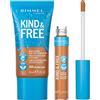 Rimmel London Kind&Free Correttore Liquido Bio Vegano Cruelty-Free a Lunga Tenuta Idratante Uniformante 040 Tan + Kind&Free Fondotinta Liquido Vegan Colore 400 Natural Beige da 30ml - 2 Cosmetici