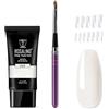 ROSALIND Set Ricostruzione Unghie Gel, 60ml Bianco Acrigel per Unghie Poly Nail Gel con Pennello e Unghie Finte per Principianti e Professionisti