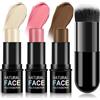 LOPHE Crema Multi-Stick per Contorno, 3 Pezzi Trucco per Guancia, Illuminante Viso e Bronzer Contour, Luminoso per Il Trucco Del Viso (Set A)
