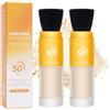 LOPHE Cipria in Polvere, 2 Pezzi Protezione Solare Minerale SPF 50 con Pennello, Cipria Fissante Trucco Leggera, Duratura, Opaca