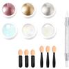 Rieoany 6 Polvere Cromo per Unghie, Nail Art Glitter Brillantini Unghie Decorazioni Metallic Mirror Glitter con Effetto Smalto Brillantini Specchio Polvere Laser Pearlescent Home DIY e Salon