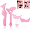 LUTER 4pcs Eyeliner Guide Tool, Multiuso in Silicone Occhi Protezione per Mascara in Principianti, Trucco Cuscinetti Stencil (Rosa)