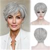 Sofeiyan Parrucca Corta Taglio Pixie,Parrucche da Donna Resistenti al Calore e Naturali con Frangia,Parrucca in Capelli Sintetici 1001/0906 da 23 cm,Uso Quotidiano e le Feste