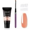 ROSALIND Set Ricostruzione Unghie Gel, 60ml Nudo Acrigel per Unghie Poly Nail Gel con Pennello e Unghie Finte per Principianti e Professionisti