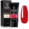 ROSALIND Poly Nail Gel Ricostruzione Unghie 60ml, Rosso UV Gel Extension Unghie DIY, Poligel Nail Ispessimento Extension Enhancement per Principianti e Salone di Manicure