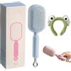 NNBWLMAEE Retractable Cushion Massage Comb, Anti Static Self Cleaning Hair Brush, Pull Ring Air Cushion Massage Retractable Hair Brush for Detangling Thick Curly Hair for Women Men All Types (Blue)