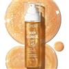 KYDA Body Glow Oil, olio ad ampio spettro SPF 45, crema solare, formula idratante con cocco, bagliore radiante, impermeabile, resistente al sudore, protezione UV, 3,38 fl.oz, oro (ambra)
