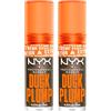 NYX Professional Makeup Duck Plump Gloss Lucidalabbra Tonalità 21 Onyx-Pected Rimpolpante Finish Lucido Luminoso per Labbra Grandi e Carnose con Zenzero e Peperoncino - 2 Lipgloss da 7ml