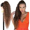 Ser Mulher Extension Coda Di Cavallo ELENA con Pinza Capelli Ricci 70 cm. Aspetto Naturale (T2-30 Dark Brown Degradee)