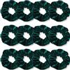 IVARYSS - Elastici per capelli scuri in verde, in velluto premium, morbidi, tinta unita, elastici spessi, accessori per capelli per donne e ragazze, 12 pezzi