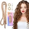 Lanzhire Fascia per capelli lunghi e corti, senza calore, per capelli lunghi e corti, non si scalda durante la notte, con bigodini sottili per dormire (dorato)