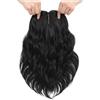 QRSTUVXZY Topper for capelli corti e ondulati da donna, parrucchino dall'aspetto naturale da 12 pollici, parrucca volumizzante for una copertura ottimale(Natural Black)