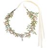ELAYARD Cerchietto Corona di Fiori Handmade a Forma a V Pendente Goccia per Eventi a Tema, Leggero e Confortevole, Accessorio Chioma Sposa per Fotografia Creativa