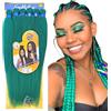 Ser Mulher Capelli SUPER JUMBO PREMIUM Braid per Treccine Africane PESO: 522g, LUNGHE: 65cm Pre-Stretched - Hair Braiding Extension, Anellini per Styling COMPRESI, (Verde, 65 cm)