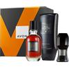 Avon Set regalo Wild Country maschio/piccante Eau de Toilette/Shampoo/Deoroller