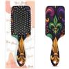 Myfsucce Spazzola per capelli da donna, spazzola districante massaggiante con motivo colorato mardi gras fleur de lis, spazzola lisciante antistatica per capelli bagnati/asciutti