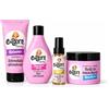 Generico ADORN Set Completo Capelli Lisci, Shampoo Glossy 250ml + Balsamo Nutriente 200ml + Maschera Ristrutturante 300ml + Cristalli Liquidi 100ml, Anti Crespo