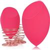 Nisone Spugne per trucco, extra grandi, 12 cm, per viso e corpo (1 piccola, 1 grande) - con 2 supporti per spugna, applicazione rapida e impeccabile per fondotinta, abbronzatura artificiale, cipria
