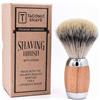 Taconic Shave, Shave Brush Premium Synthetic Silvertip lusso Con Deluxe in legno di faggio e Chrome maniglia, Rasatura Rasatura stand incluso
