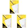Idena 10394 - Blocco note per la scuola, DIN A4, 50 fogli, 70 g/m², quadrato, perforato (Confezione da 3)