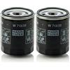 Mann Filter MANN-FILTER W 713/28 Filtro dell'olio - per Autovetture + veicoli commeriali (Confezione da 2)