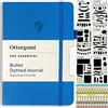 Ottergami Bullet Journal punteggiato A5, 200 pagine, blu - Taccuino per appunti A5, 15 x 21 cm, The Essential Paper 100 g/m² contro le sbavature, con elastico, stencil, adesivi, portapenne