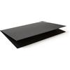 Eglooh - Gemini - Sottomano Scrivania Apribile in Cuoio Grigio Antracite cm 50x35 - Sottomano Pieghevole con Struttura in Alluminio e Cuciture Blu in Contrasto - Made in Italy