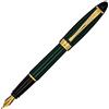 Aurora Pen Aurora - Penna stilografica in resina IPSILON | Penna in resina verde con guarnizioni dorate | pennino in acciaio cromato di spessore M | confezione regalo