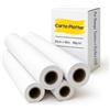 Generico Confezione 4 Rotoli Plotter 61cm x 50m - 90g/m² | Carta Bianca Professionale per Stampa Tecnica, CAD, GIS e Grafica | Superficie Liscia, Asciugatura Rapida | Foro 50mm, Ø 96mm
