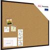ALLboards Lavagna in Sughero con Cornice Nero in Legno 100x80cm, Bacheca Sughero per Puntine Spille Memoboard