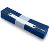 Netuno 25 fermadocumenti a striscia blu 3,4 x 15 cm striscia perforata fermadocumenti colorata in plastica con linguetta metallica fermacarte per archiviazione strisce forate 60/80 mm