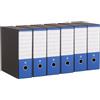 TOMMI Registratore con Custodia, con Meccanismo a Leva, Formato Protocollo, Dorso 8 cm - Colore Blu - Confezione da 6 Pezzi - Raccoglitore Archivio Documenti