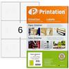Printation - Etichette adesive universali, 99,1 x 93 mm, 600 99,1 x 93 mm, su 100 fogli DIN A4, 2 x 3, angoli arrotondati, colore: Bianco, 4653 4502 L7166